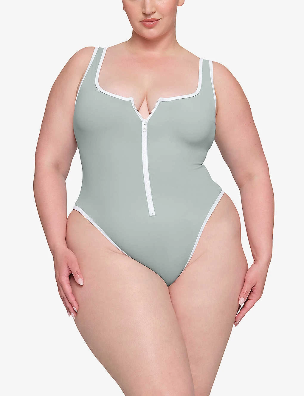 Sporty Scoop-neck Stretch-recycled Nylon Swimsuit - Image 2