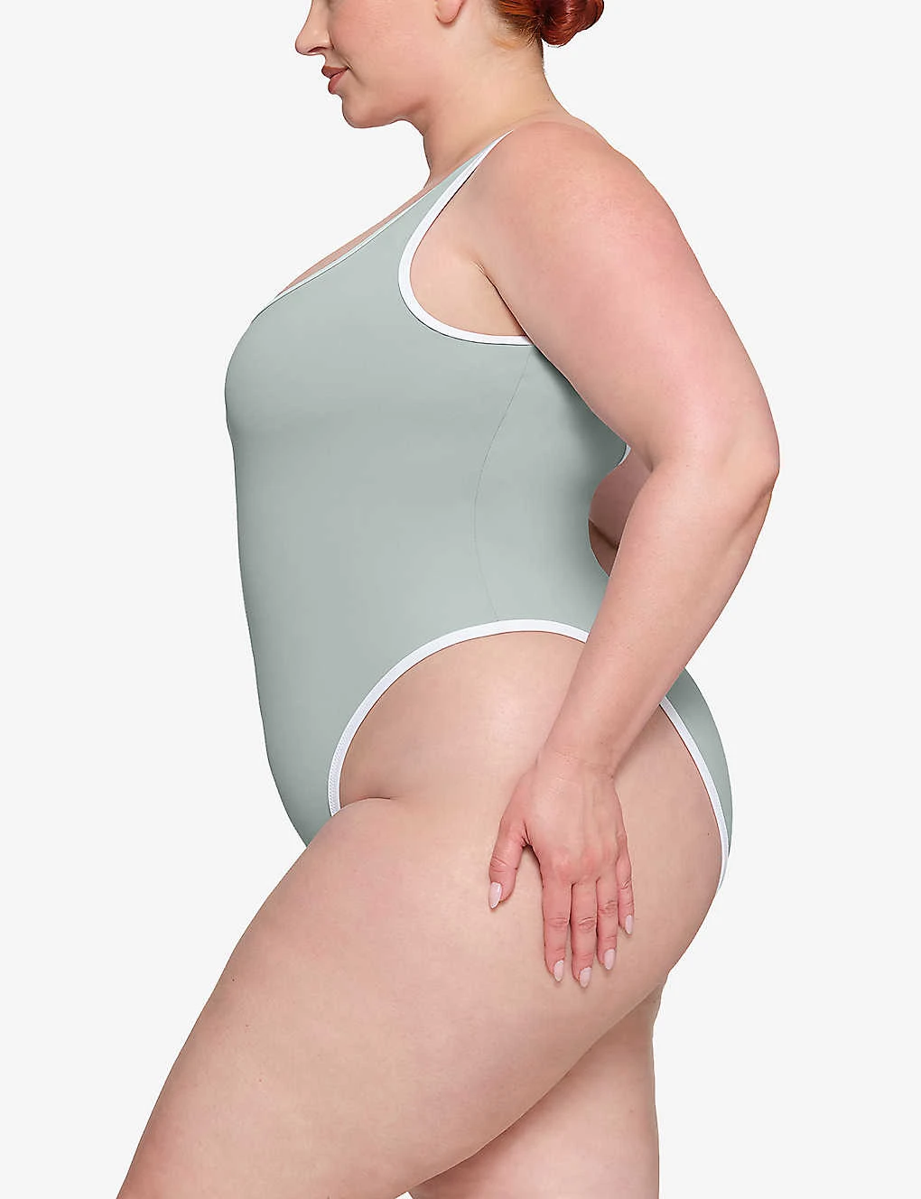 Sporty Scoop-neck Stretch-recycled Nylon Swimsuit - Image 3