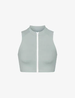 Sporty High-neck Stretch-recycled Nylon Top