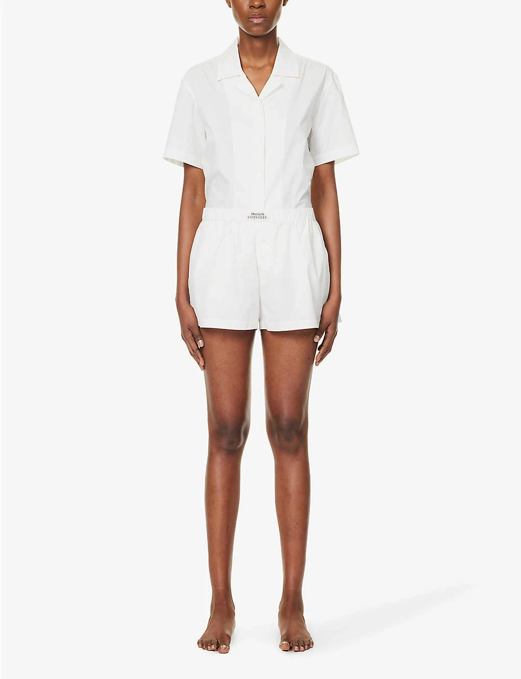 Core High-rise Cotton-poplin Pyjama Shorts - Image 2