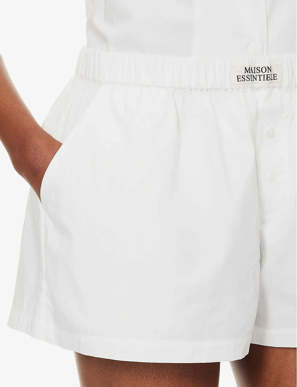 Core High-rise Cotton-poplin Pyjama Shorts - Image 4