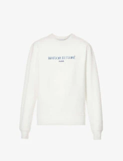 Brand-embroidered Ribbed-trim Cotton-blend Sweatshirt