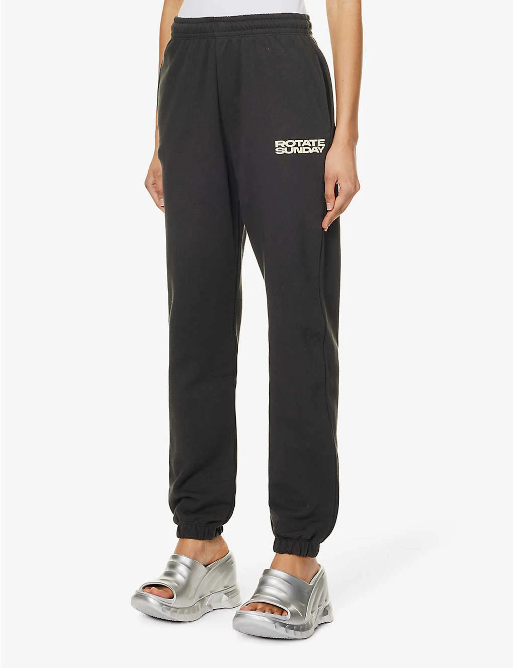 Logo-print Tapered-leg Mid-rise Organic-cotton Jogging Bottoms - Image 3