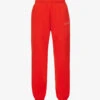 Branded Drawstring-waist Organic-cotton Jogging Bottoms