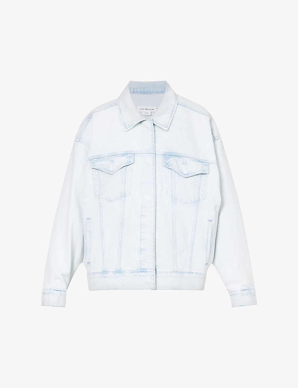 GOOD AMERICAN Oversized Faded-wash Stretch-recycled Denim Jacket