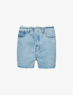 GOOD AMERICAN Good 90s Distressed Stretch-denim Shorts