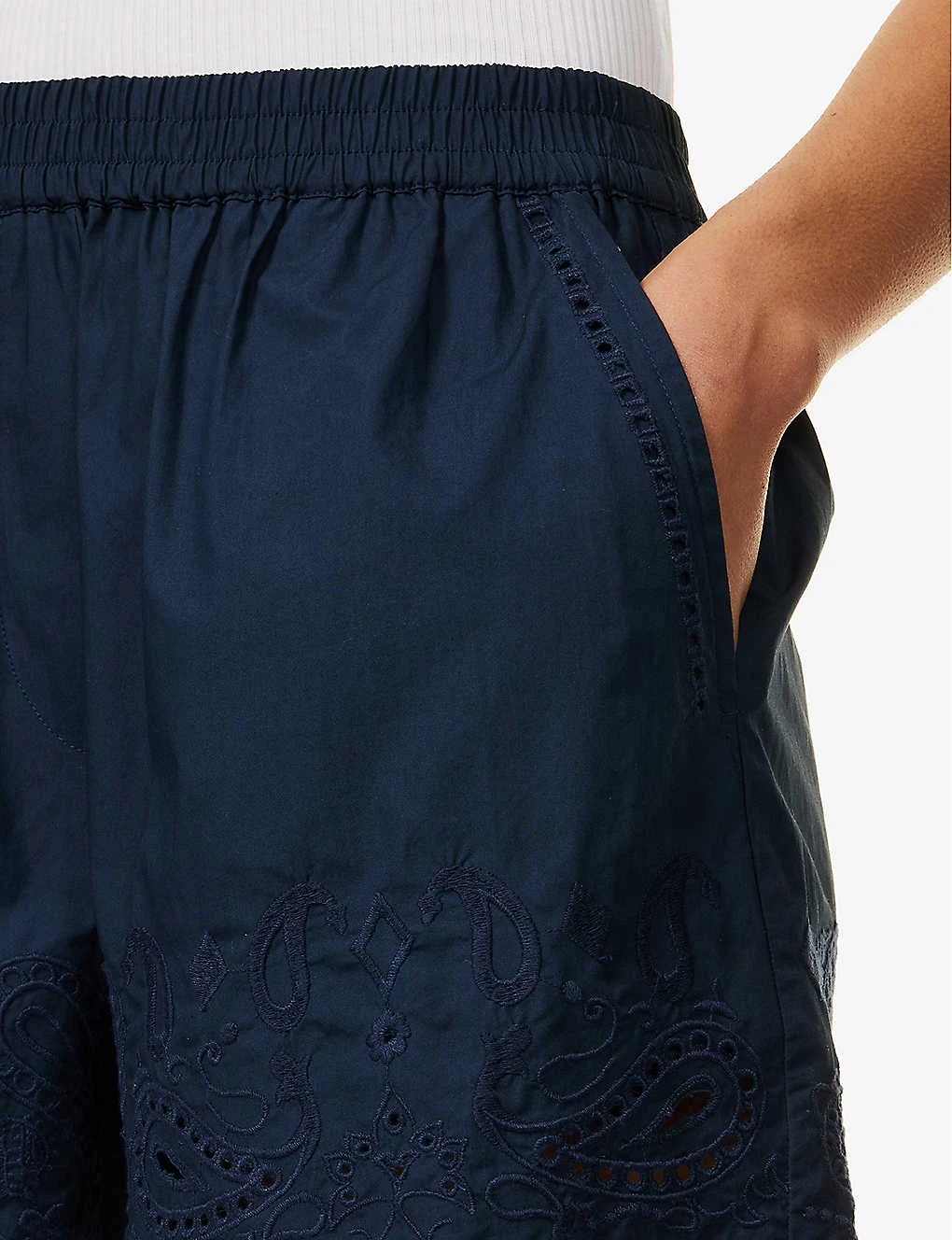 Rag & Bone Paisley-embroidered Cotton-poplin Shorts - Image 5