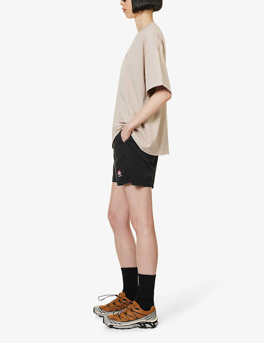 Exclusive Unisex Logo-patch Relaxed-fit Recycled-polyester Swim Shorts - Image 2