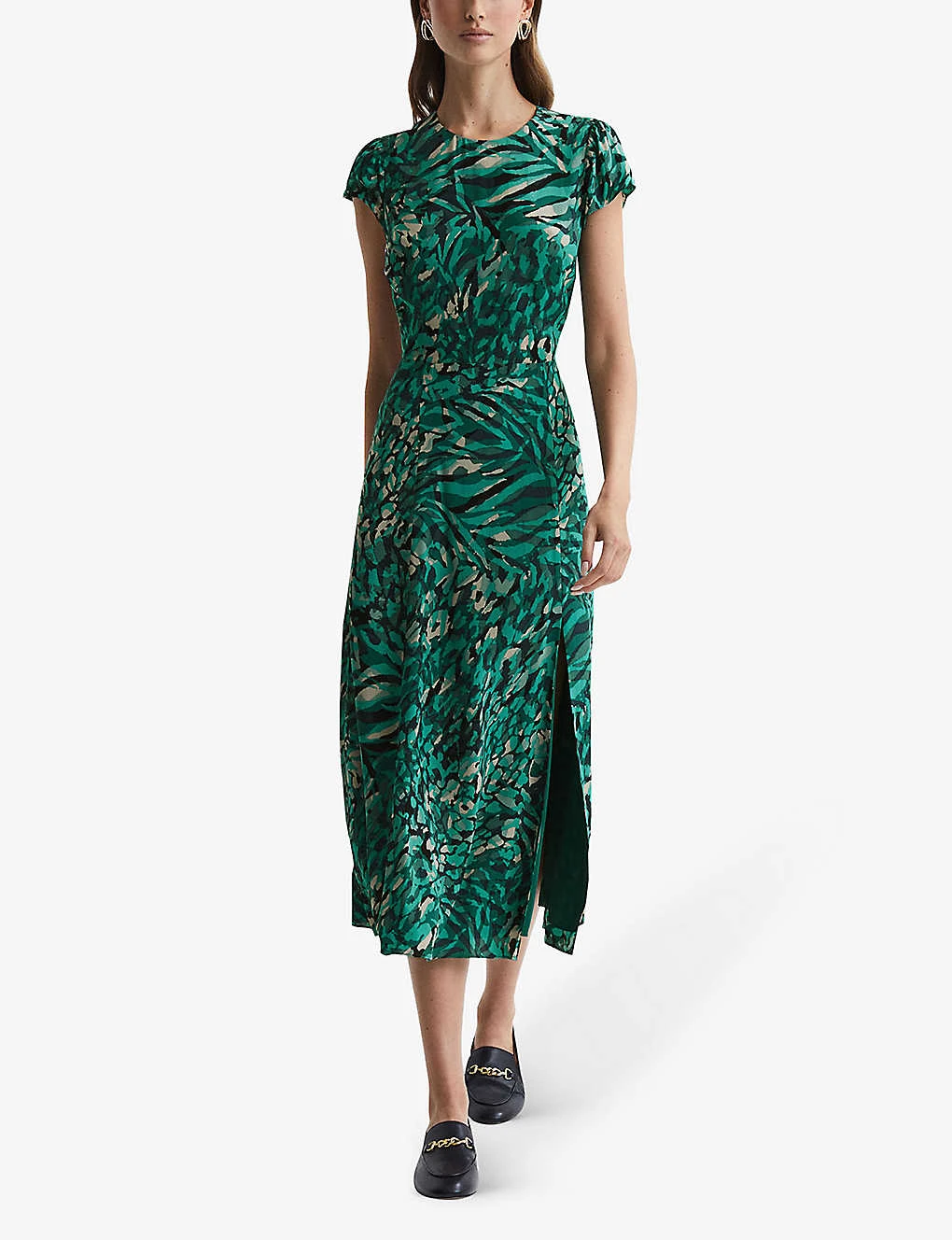 Reiss Livia Abstract-print Woven Midi Dress - Image 2