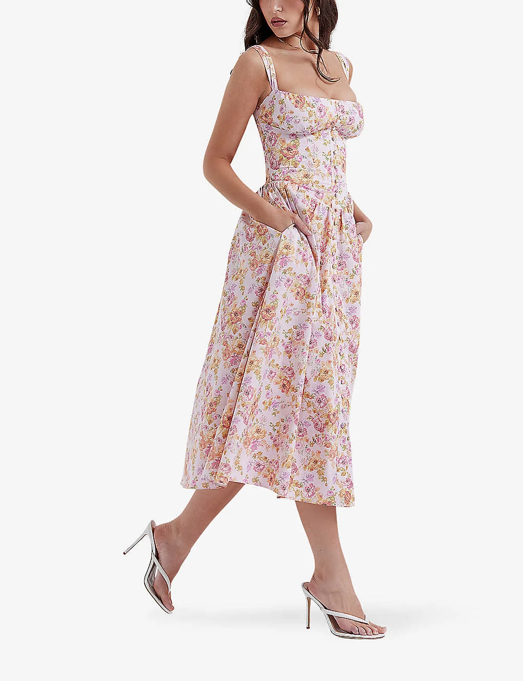 Tatiana Floral-print Cotton-blend Midi Dress - Image 3