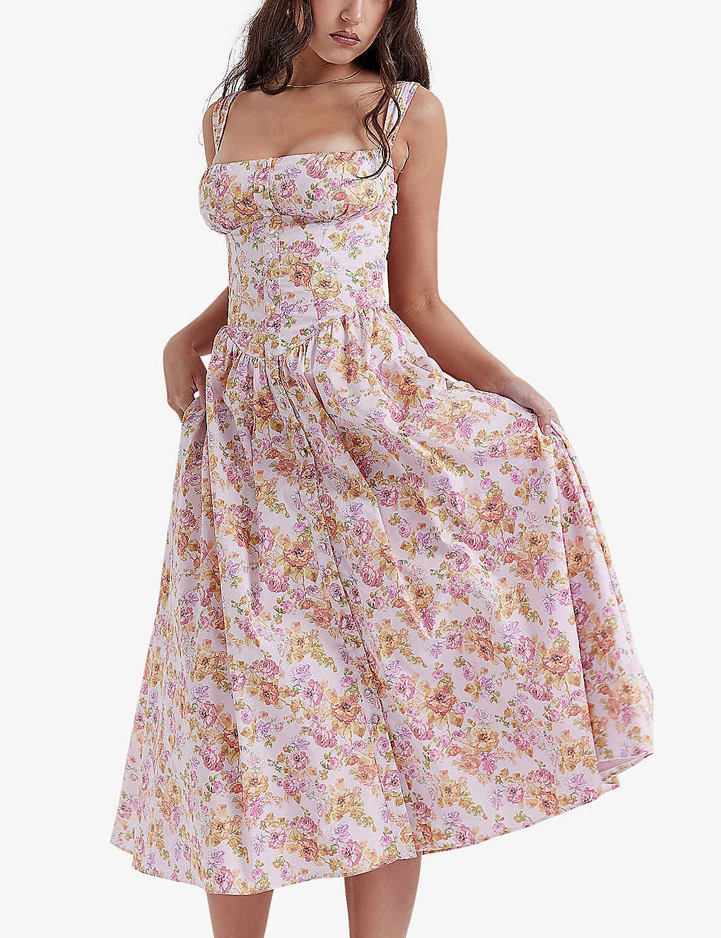 Tatiana Floral-print Cotton-blend Midi Dress - Image 4