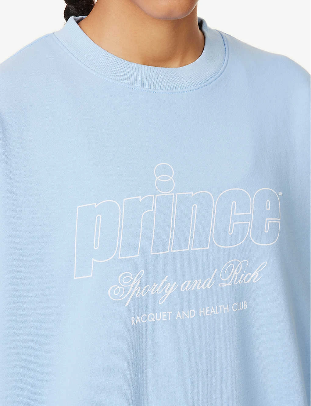 Sporty & Rich X Prince Brand-print Cotton-jersey Sweatshirt - Image 5