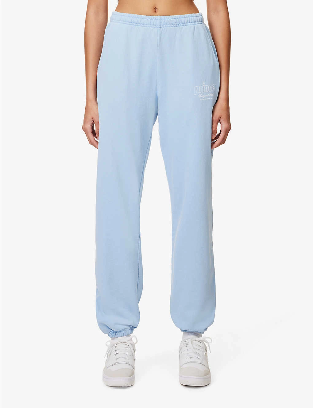 Sporty & Rich X Prince Logo-print Cotton-jersey Jogging Bottoms - Image 3