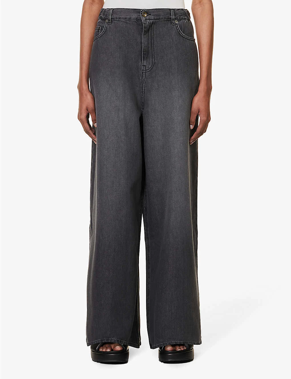 Sasha Gold-toned Hardware Wide-leg Relaxed-fit Jeans - Image 3