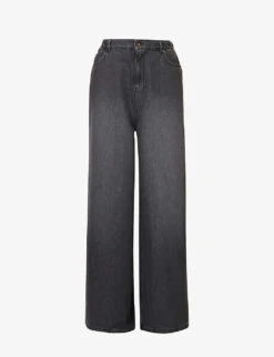 Sasha Gold-toned Hardware Wide-leg Relaxed-fit Jeans