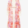 Zimmermann Raie High-neck Linen Maxi Dress