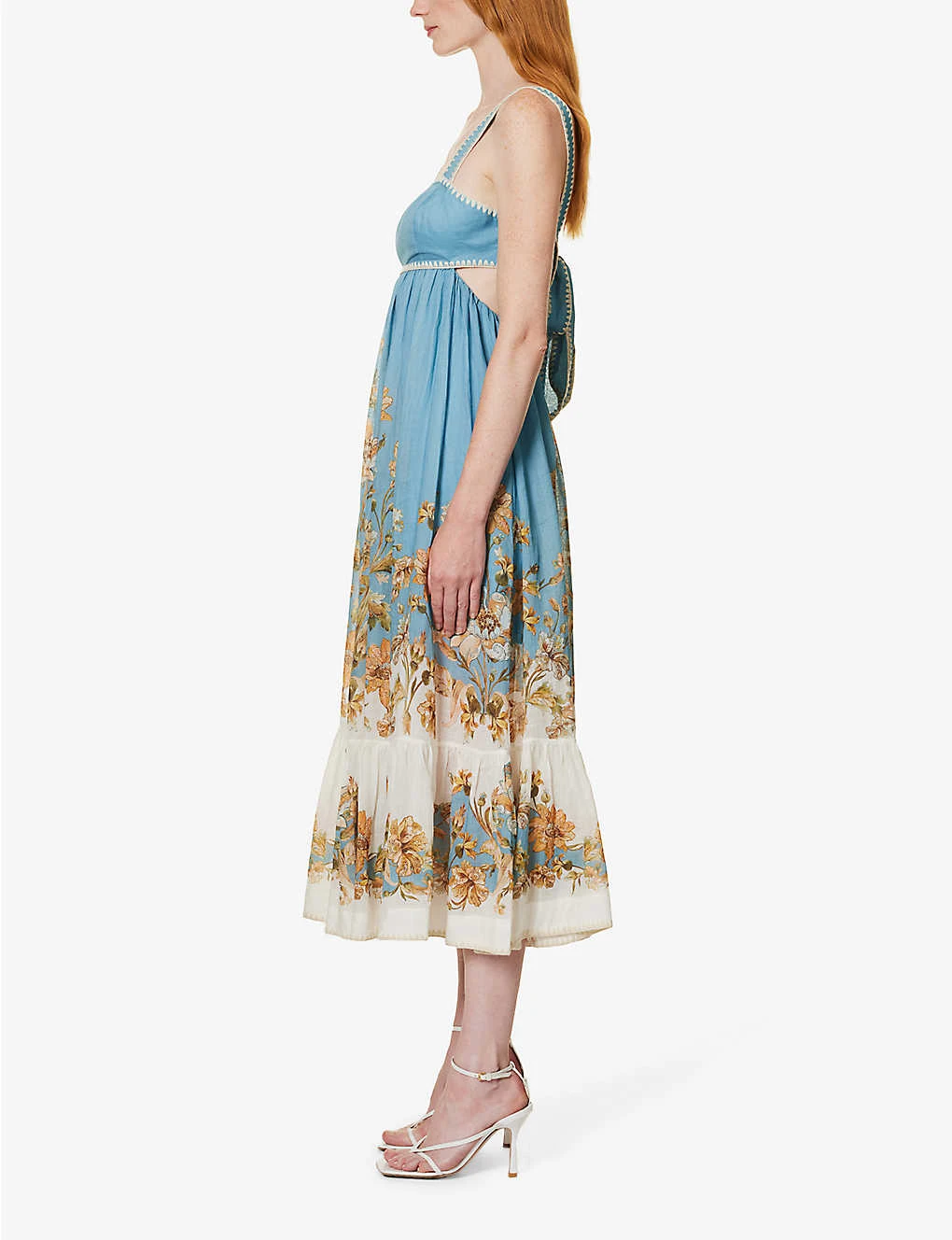 Zimmermann Chintz Square-neck Floral-pattern Midi Dress - Image 3