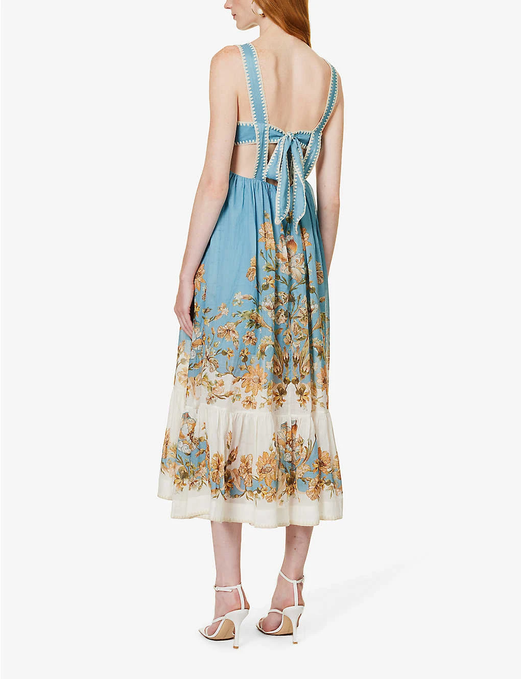 Zimmermann Chintz Square-neck Floral-pattern Midi Dress - Image 4