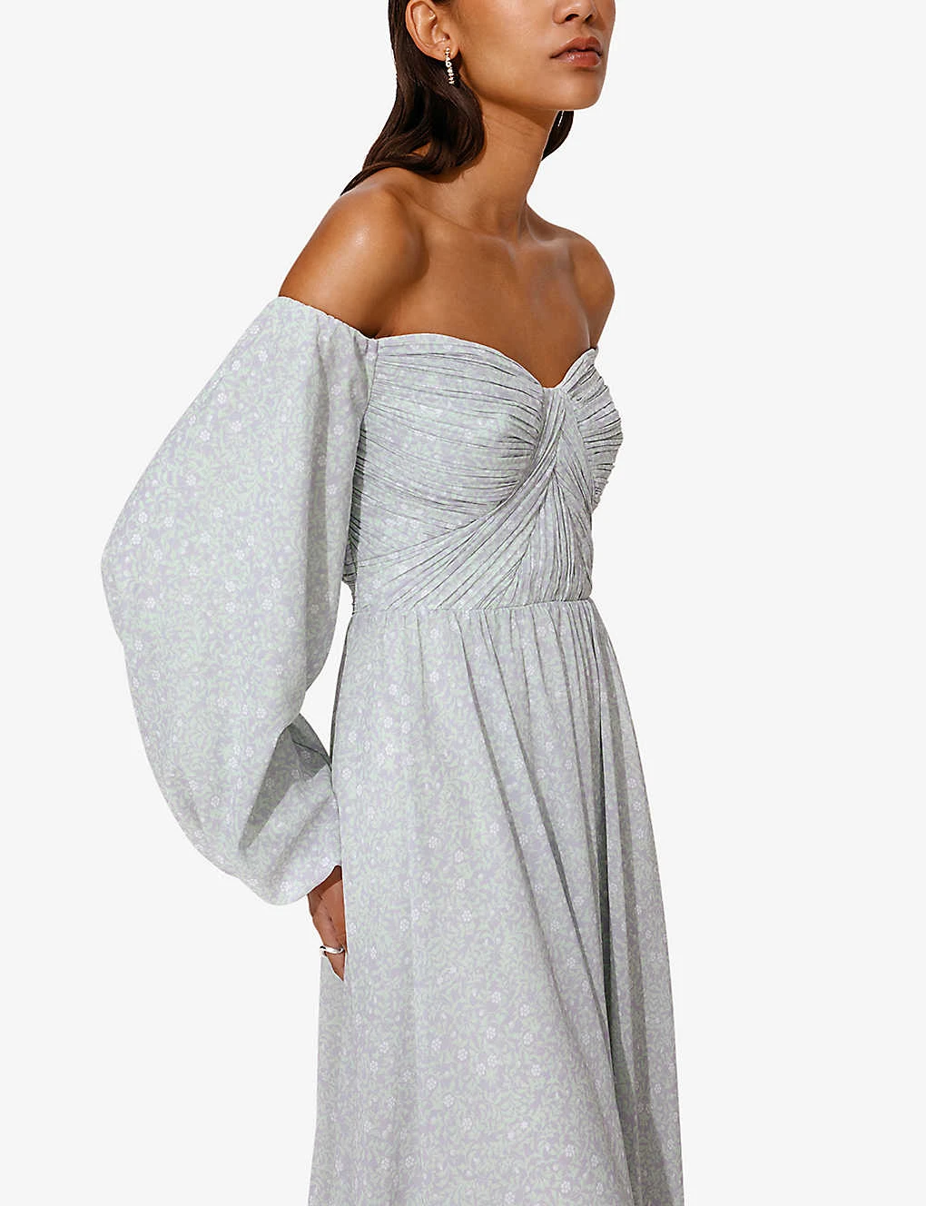 By Malina Selena Off-shoulder Woven Maxi Dress - Image 4