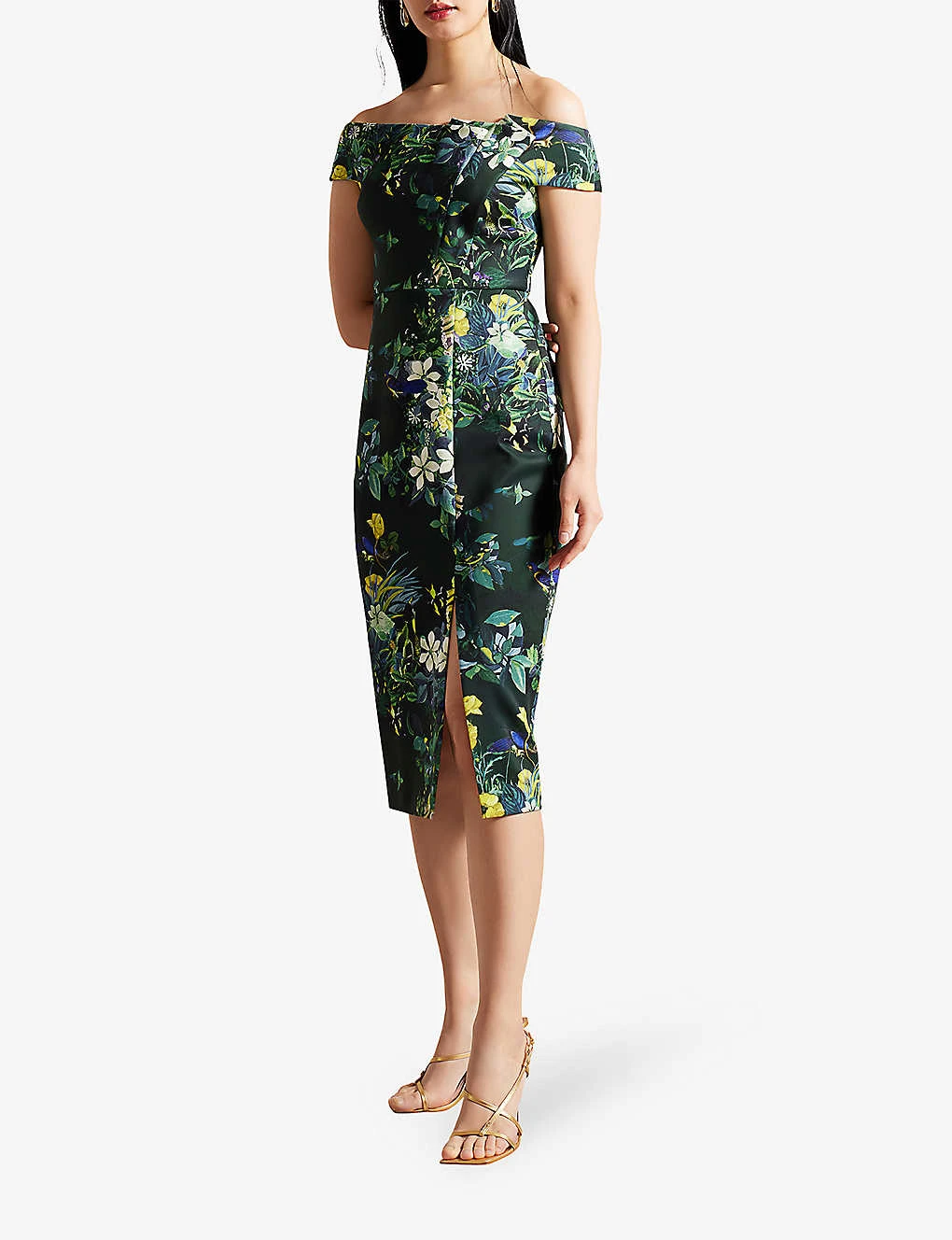 Ted Baker Divena Bardot Floral-print Stretch-woven Midi Dress - Image 2