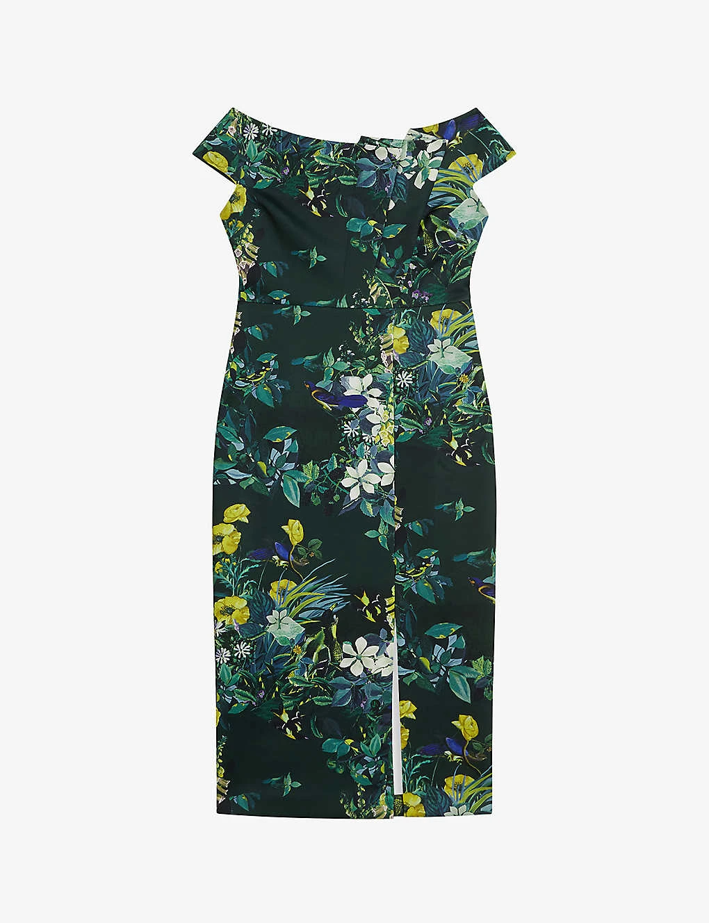 Ted Baker Divena Bardot Floral-print Stretch-woven Midi Dress