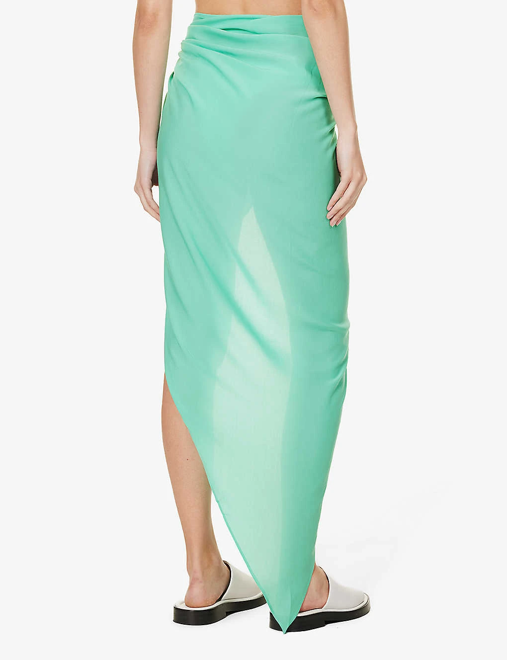 Leon Asymmetric-hem Woven Sarong - Image 4