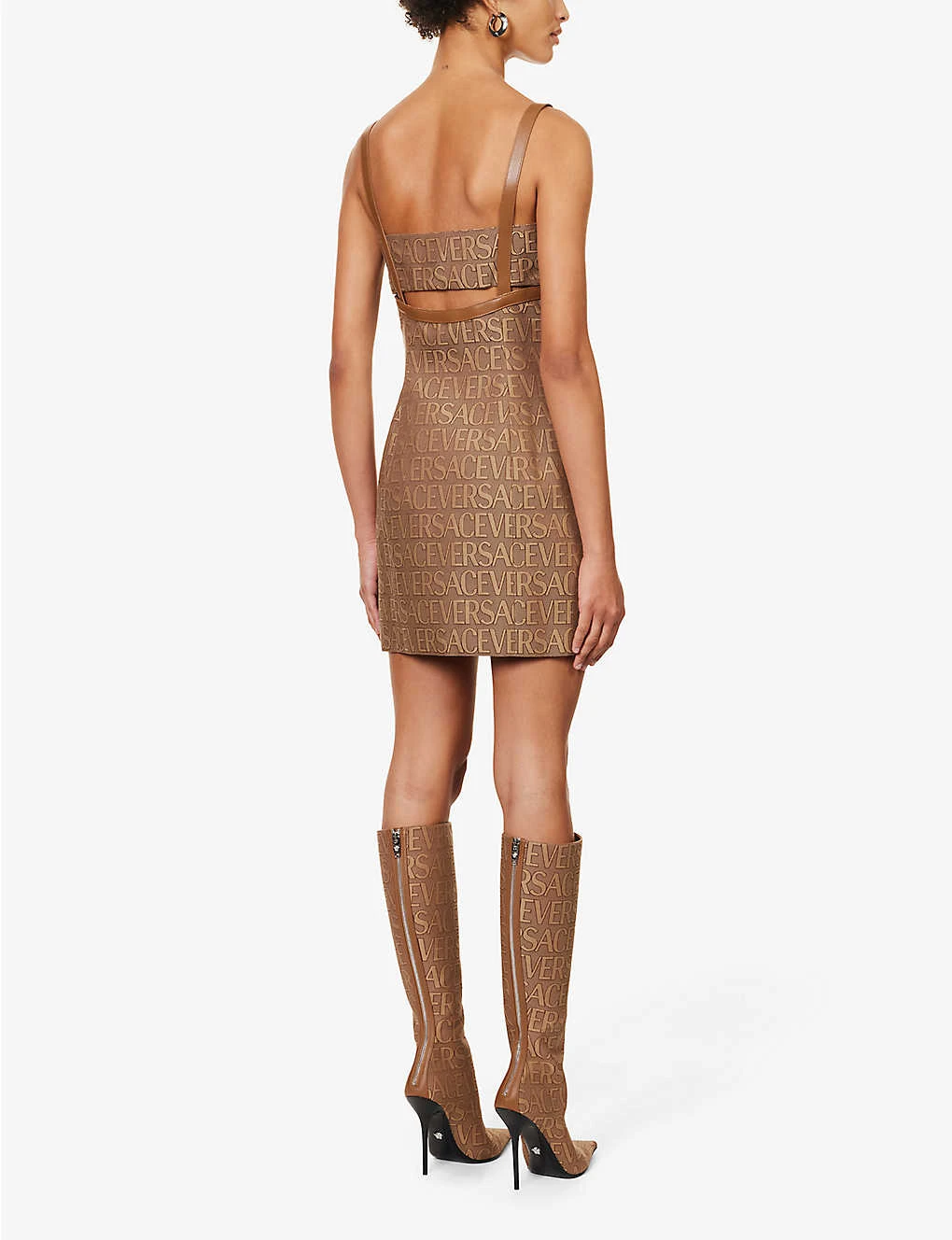 Versace Logo-print Slim-fit Woven Mini Dress - Image 4