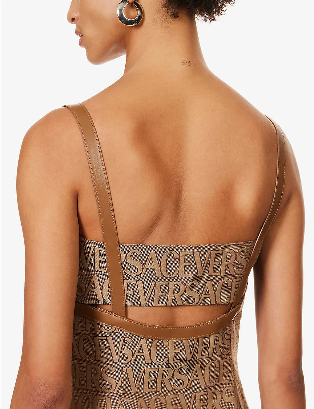 Versace Logo-print Slim-fit Woven Mini Dress - Image 6