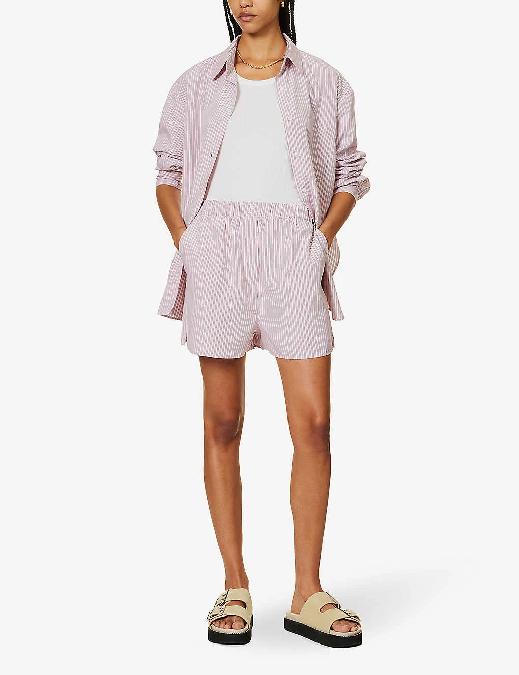 Lui Striped Woven Shorts - Image 2