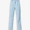Kennedy Raw-waistband Wide-leg Mid-rise Jeans