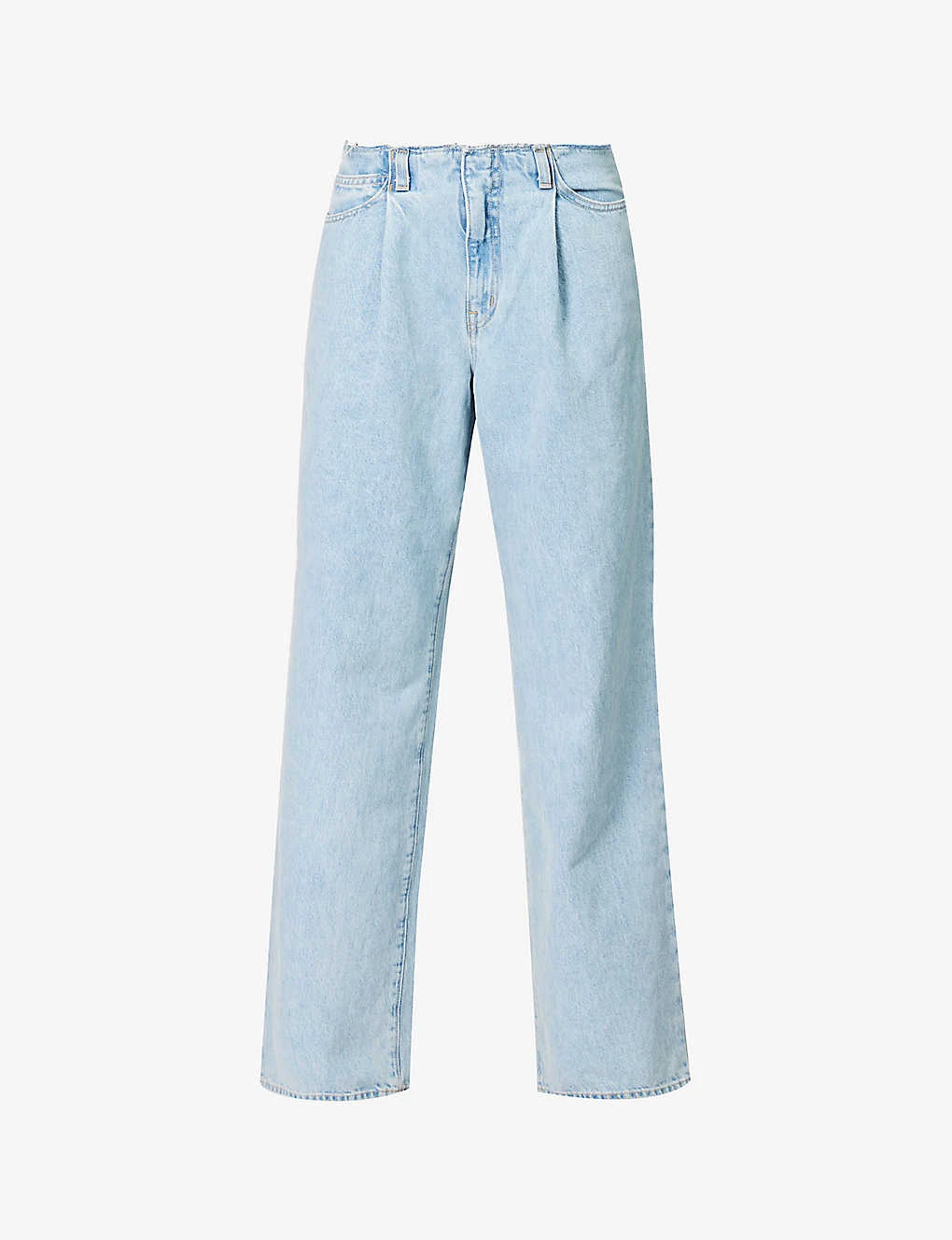 Kennedy Raw-waistband Wide-leg Mid-rise Jeans