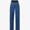 Eva Contrast-waistband Wide-leg Jeans