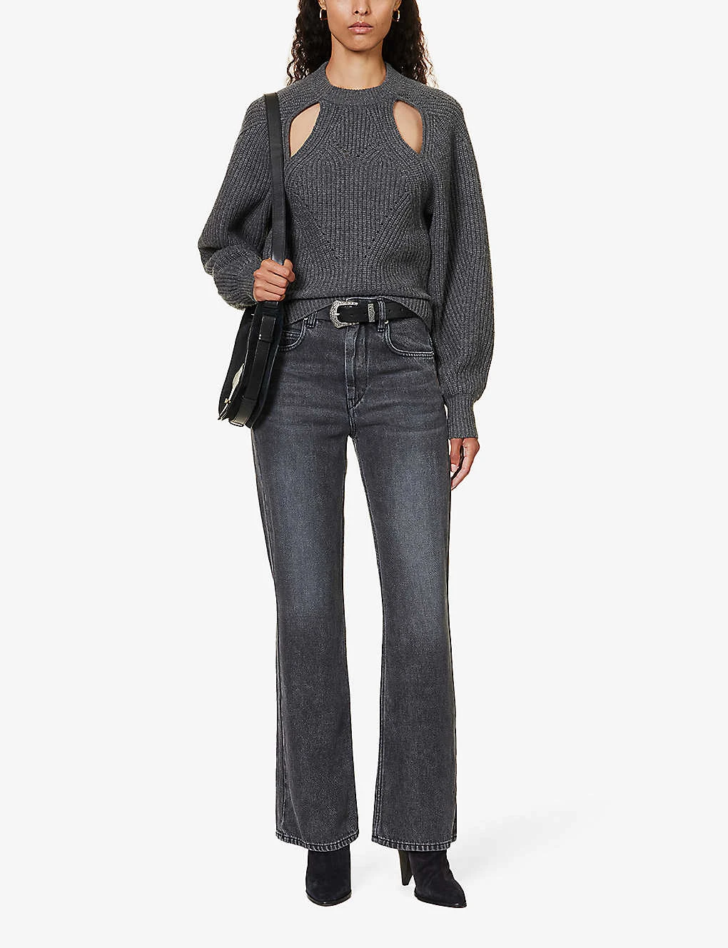 Isabel Marant Etoile Belvira Faded-wash Flared-leg High-rise Woven Jeans - Image 2