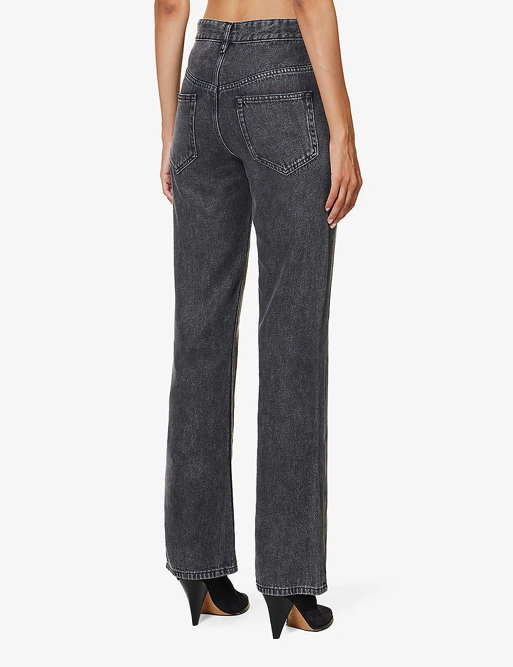 Isabel Marant Etoile Belvira Faded-wash Flared-leg High-rise Woven Jeans - Image 4
