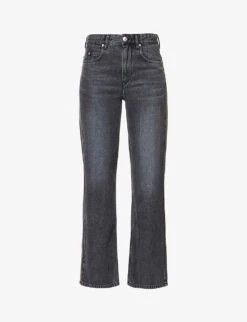 Isabel Marant Etoile Belvira Faded-wash Flared-leg High-rise Woven Jeans