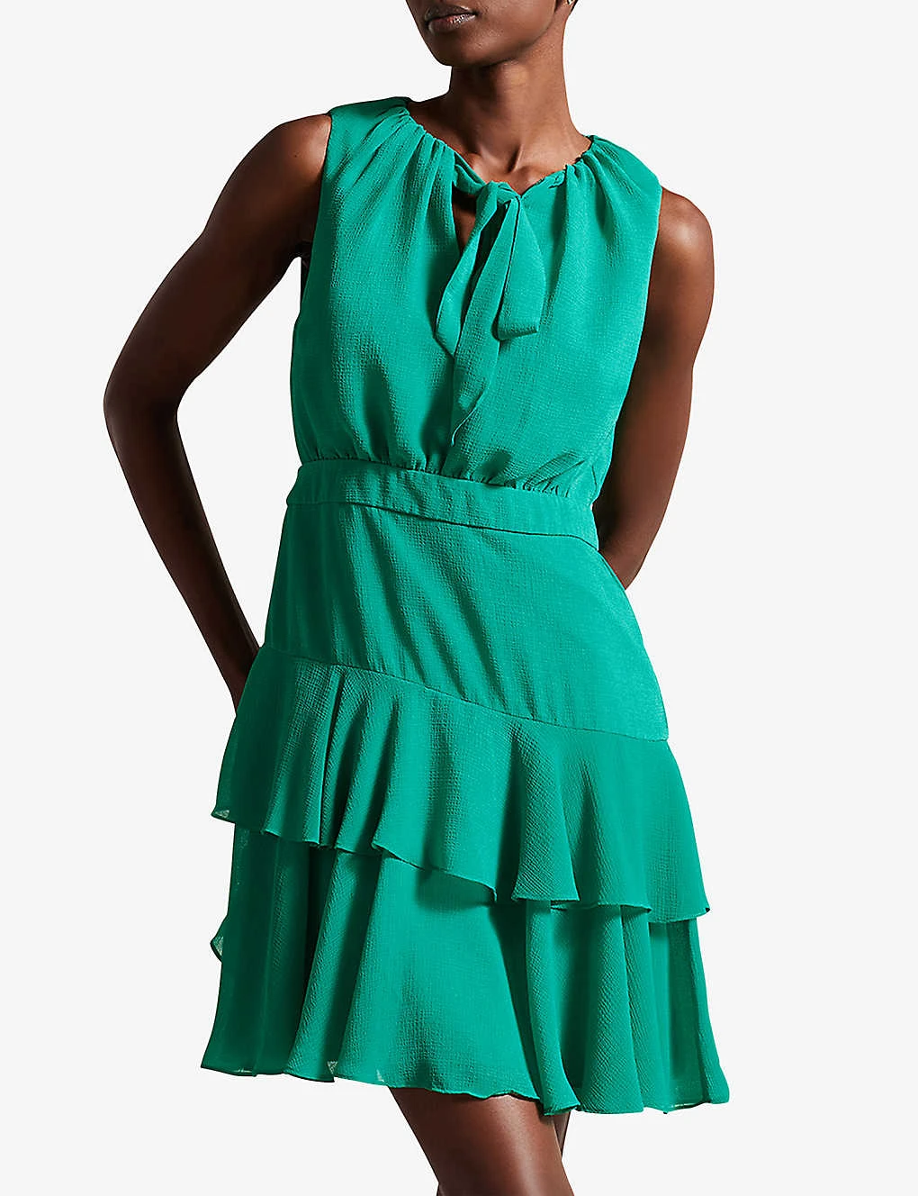 Ted Baker Zandaa Tiered-hem Woven Mini Skirt - Image 3