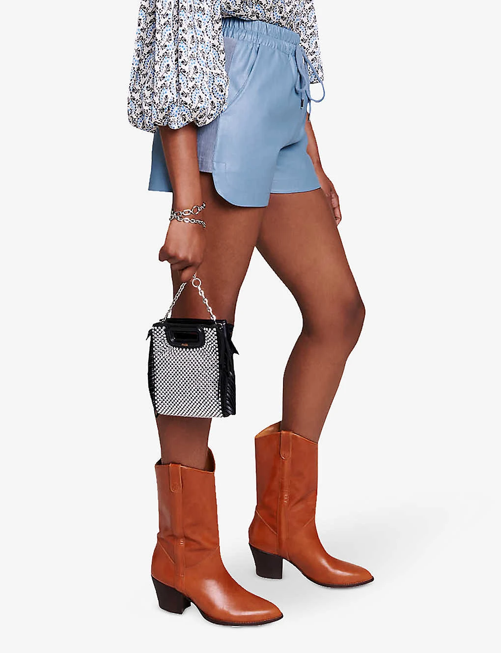 Maje Issma High-rise Faux-leather Shorts - Image 3