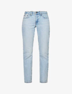 Levis Middy Straight-leg Mid-rise Raw-edge Jeans
