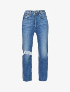 RE/DONE Stove Pipe Straight-leg High-rise Stretch-denim Jeans