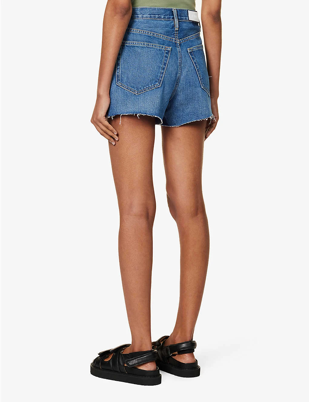 RE/DONE 50s Raw-hem Mid-rise Denim Shorts - Image 4