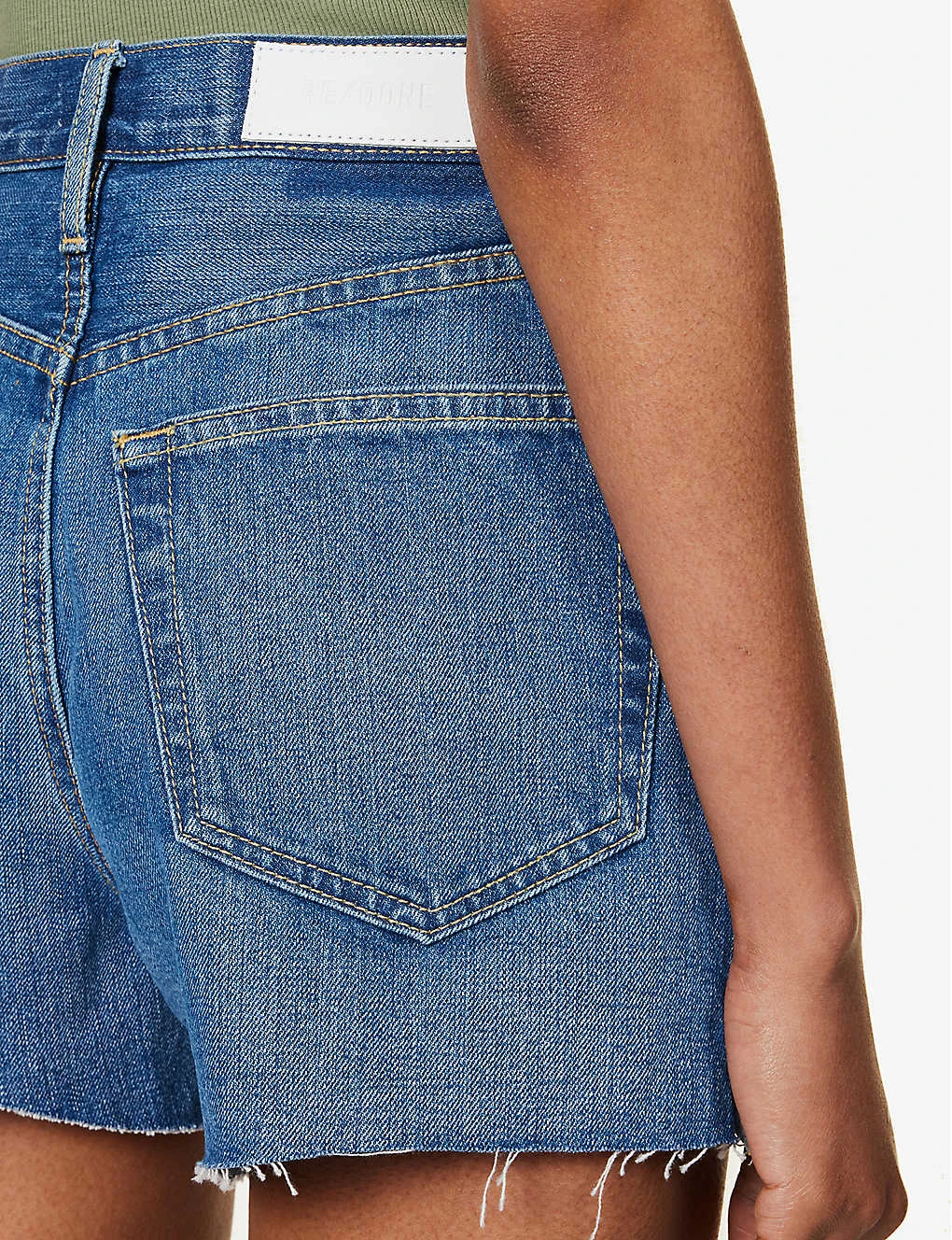 RE/DONE 50s Raw-hem Mid-rise Denim Shorts - Image 6