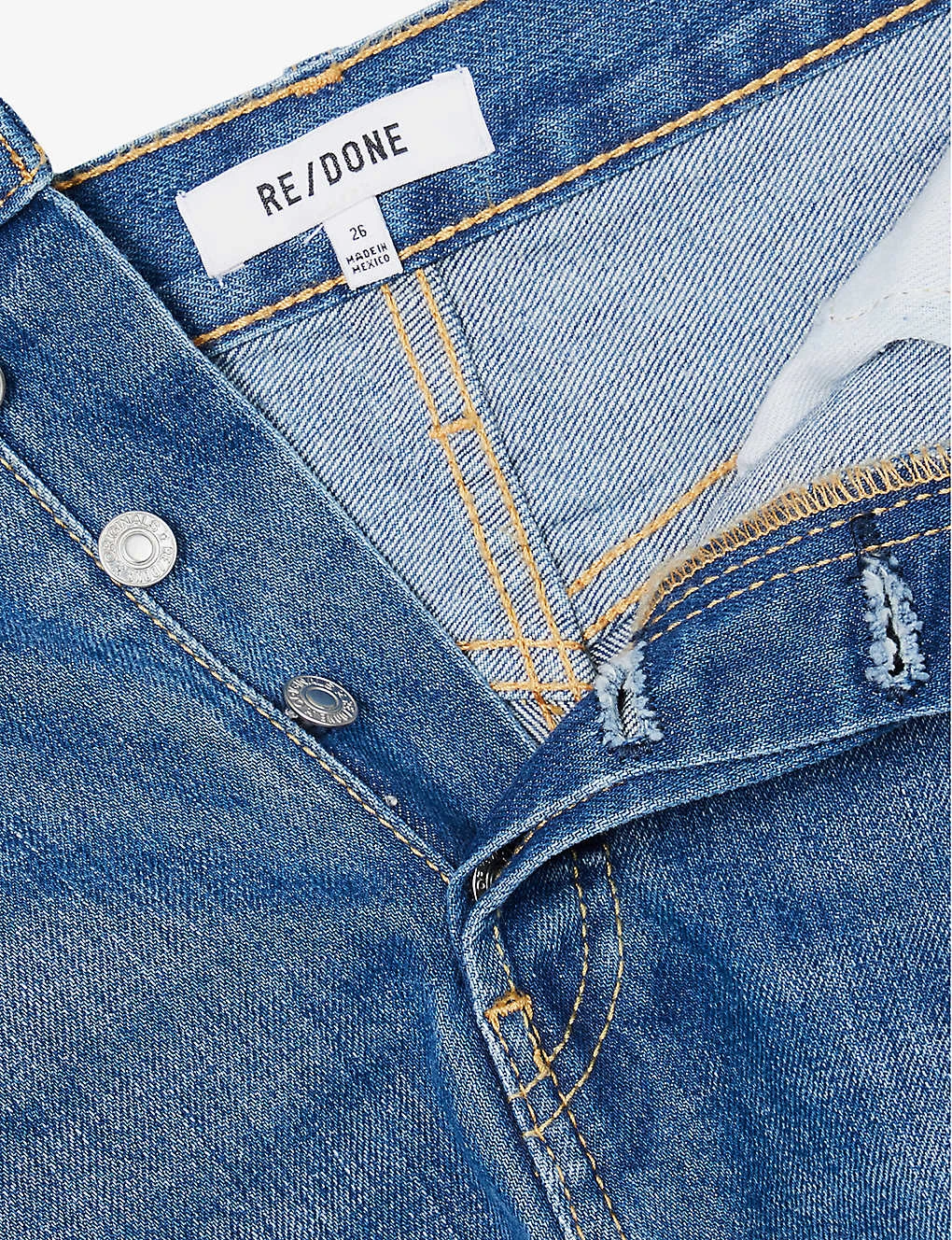 RE/DONE 50s Raw-hem Mid-rise Denim Shorts - Image 7