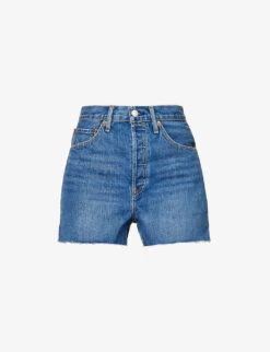 RE/DONE 50s Raw-hem Mid-rise Denim Shorts