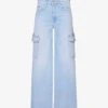MOTHER The Undercover Flap-pocket Wide-leg High-rise Cotton-blend Jeans