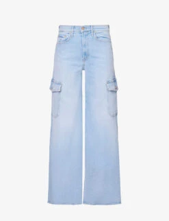 MOTHER The Undercover Flap-pocket Wide-leg High-rise Cotton-blend Jeans