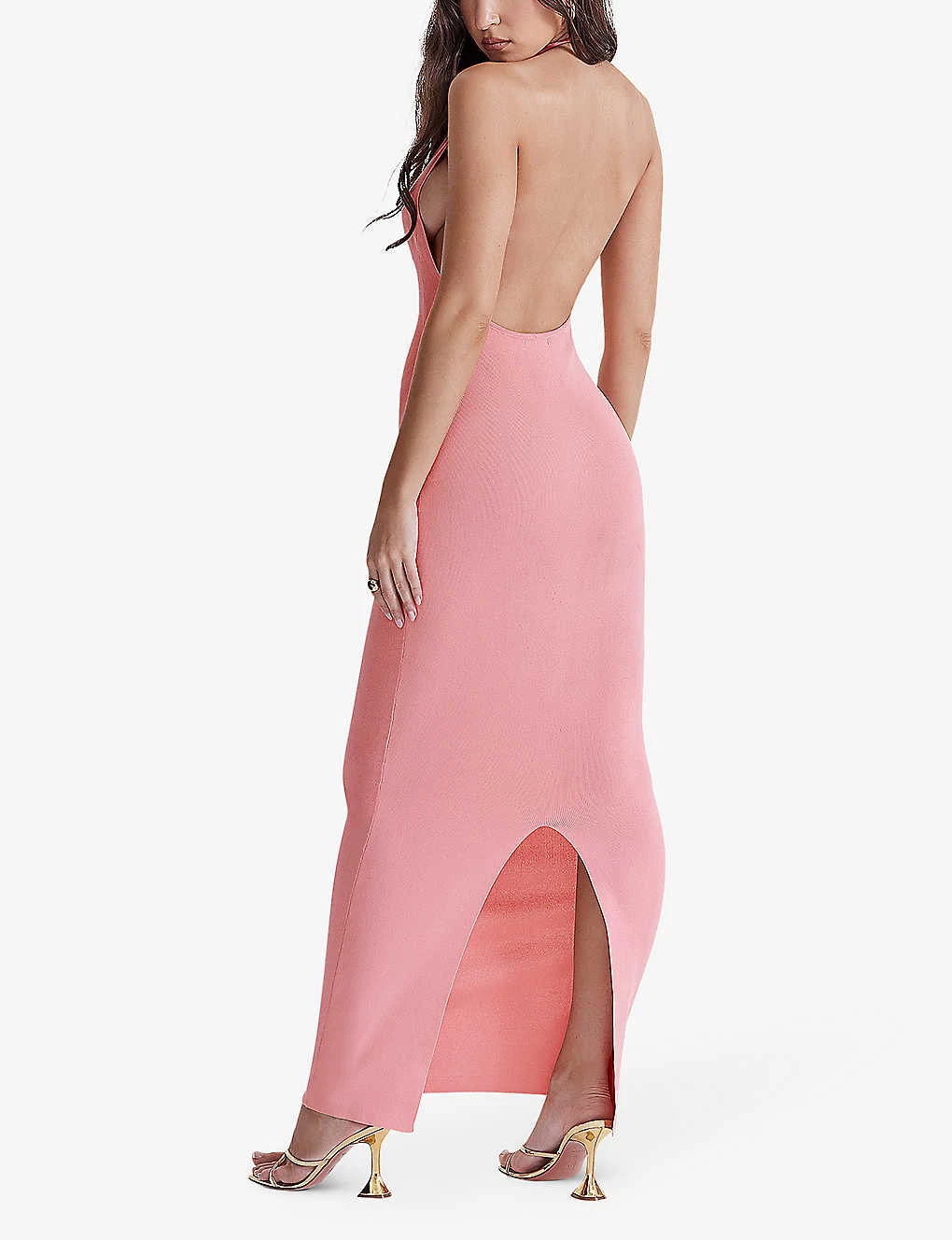 Camelia Plunge-neck Leg-split Stretch-jersey Maxi Dress - Image 4