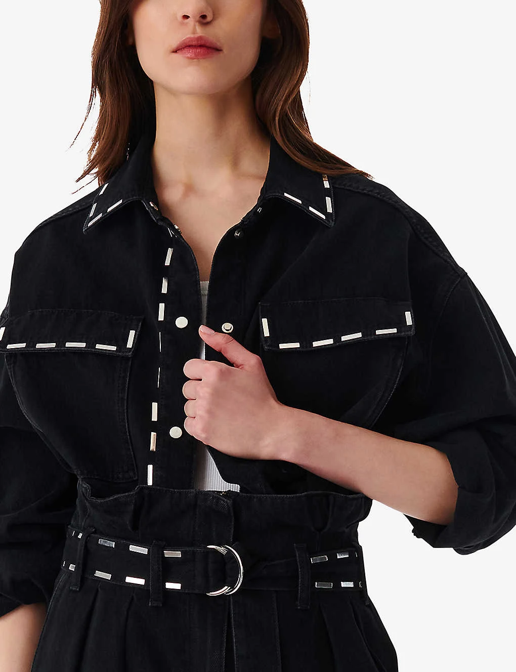 IRO Danil Contrast Top-stitch Denim Shirt - Image 5