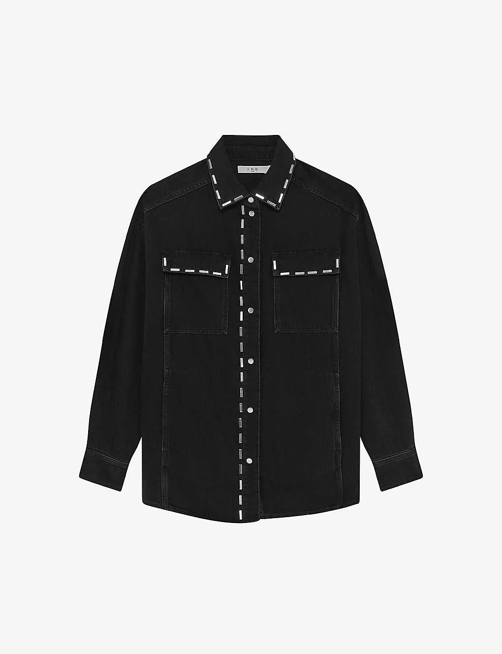 IRO Danil Contrast Top-stitch Denim Shirt