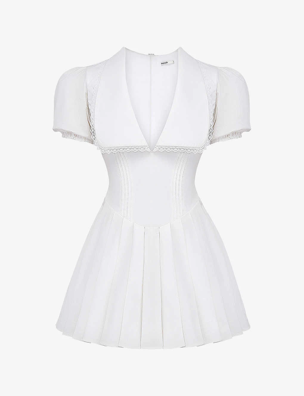 Piera Oversize-collar Puff-sleeve Stretch-cotton Mini Dress