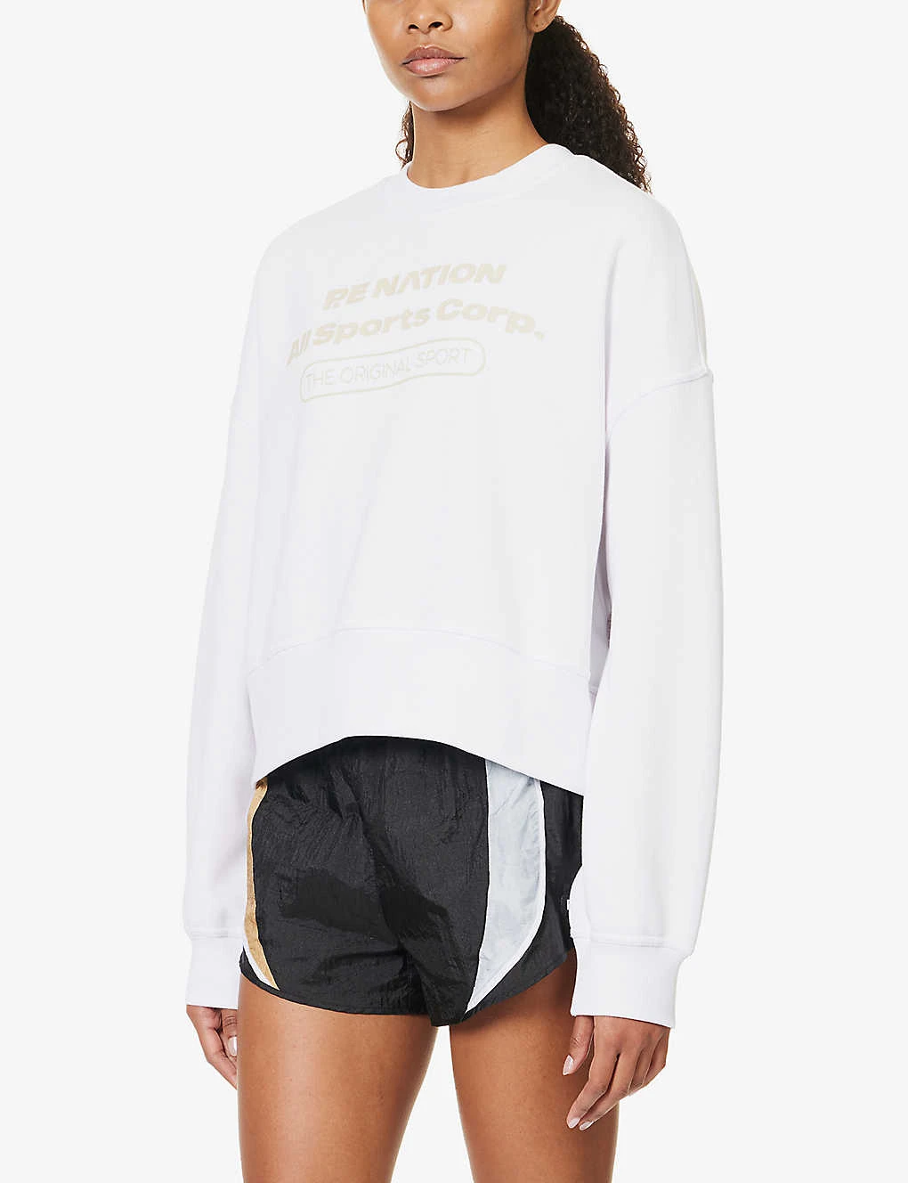 P.E NATION Base Down Logo-print Cotton-blend Sweatshirt - Image 3